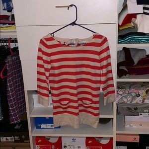 LOFT orange stripped sweater